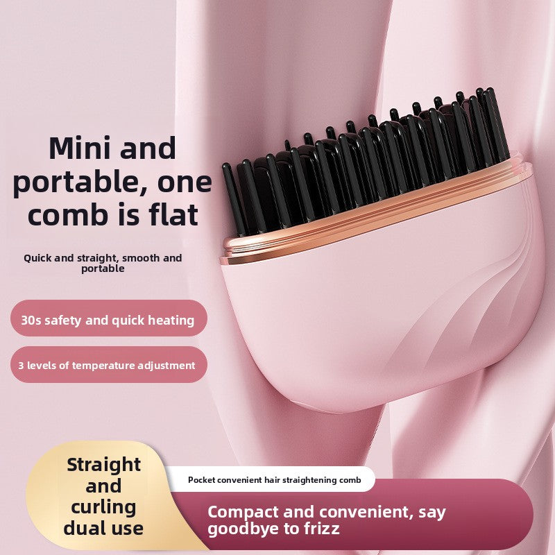Mini Rechargeable Hair Straightening Comb with Ceramic Technology