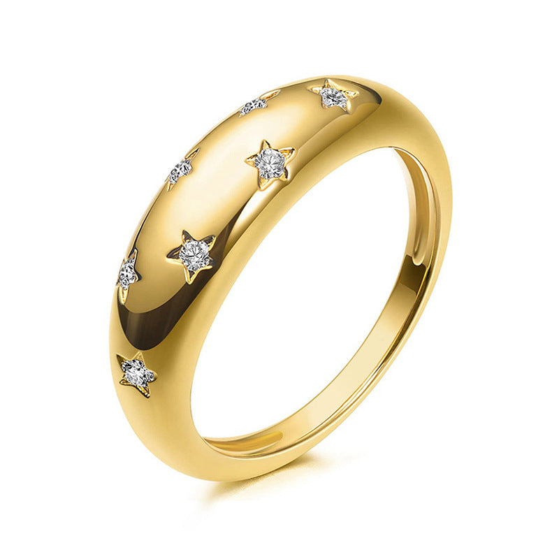 Five-pointed star ring for women